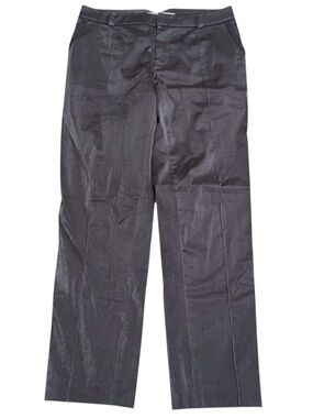 New RACHEL Rachel Roy Black Cotton Blend Sheen Tuxedo Ankle Pant (4)